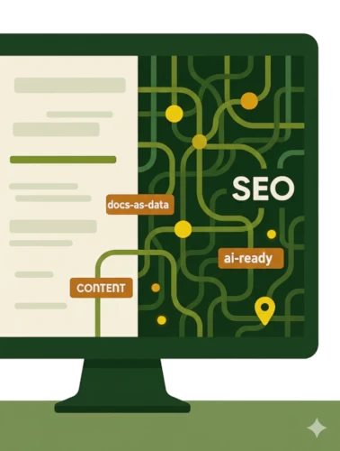 Illustration de la mise en œuvre d'un SEO structuré pour une documentation lisible par l'IA